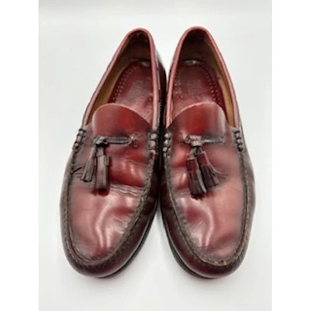 GH Bass Weejuns‎ Tassel Loafers 10.5 Burgundy Leather Mens Dress Shoes Old Money